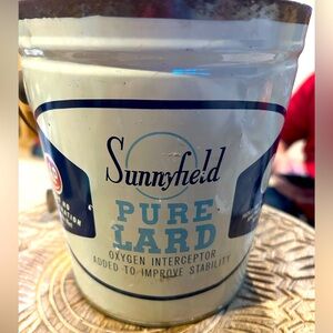 Sunnyfield Pure Lard vintage Tin with handle